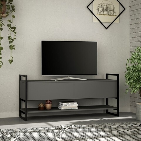 Comoda TV, Homitis, Metola - Anthracite, 131x58x39 cm
