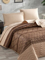 Set cuvertura Single 160x220 cm, 2 piese, Creative - Brown, Eponj Home, 65% bumbac/35% poliester