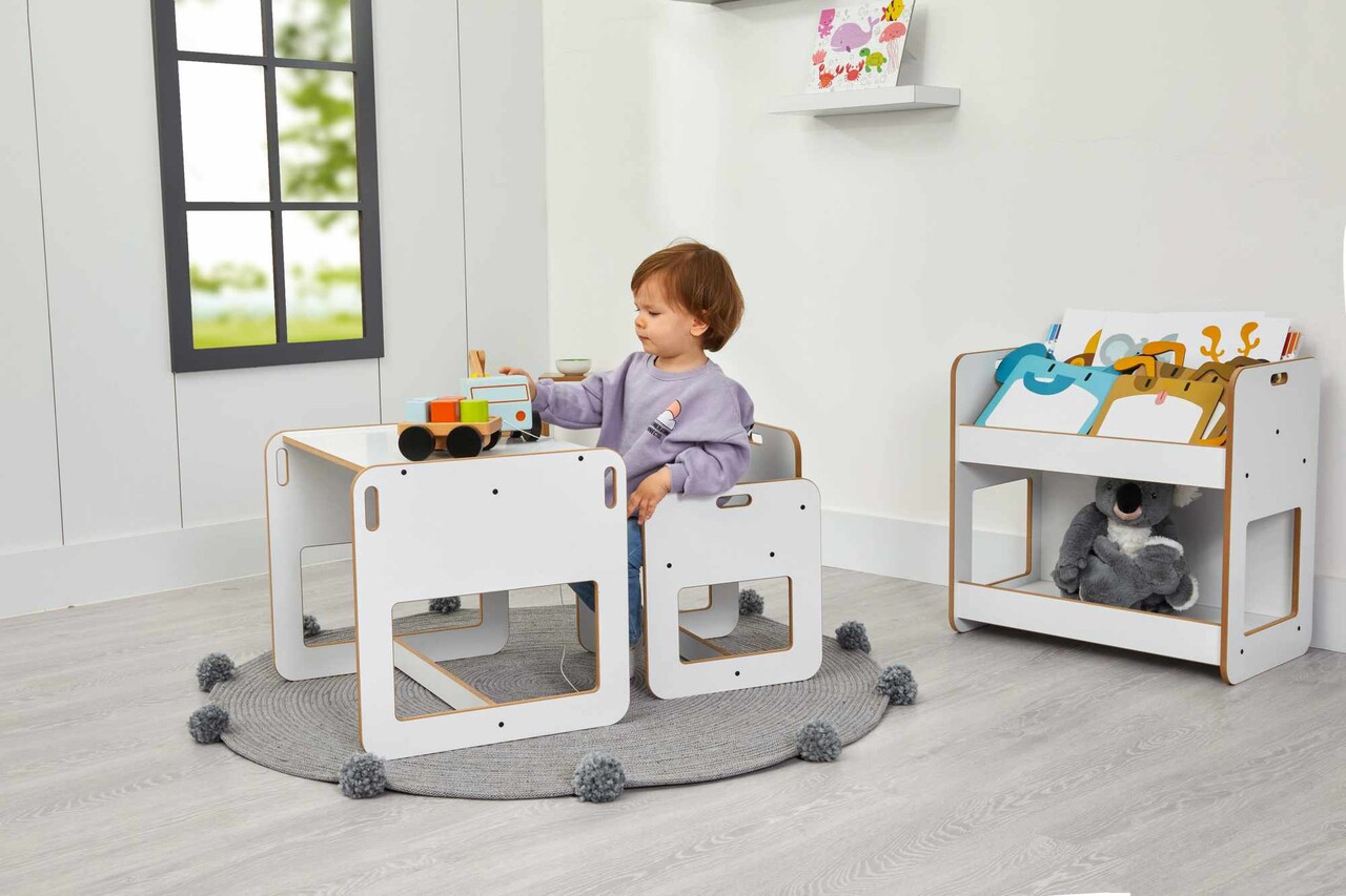 Set masa si scaun pentru copii, Hanah Home, Dove, Alb - view 3