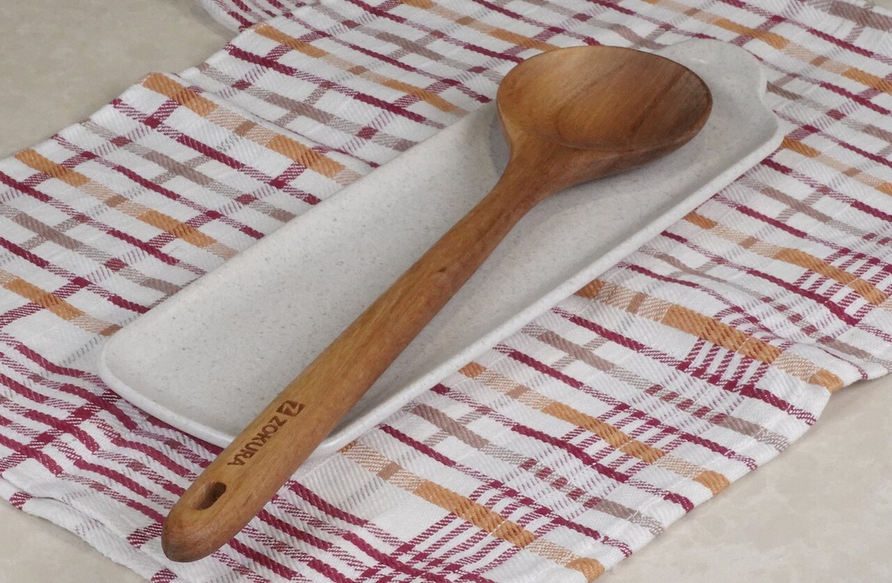 Lingura ovala, lemn de acacia, 35 cm - Zokura - imagine 3
