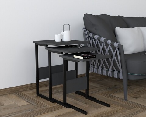 Masute, Puqa Design, Sali, PAL, Negru / Antracit
