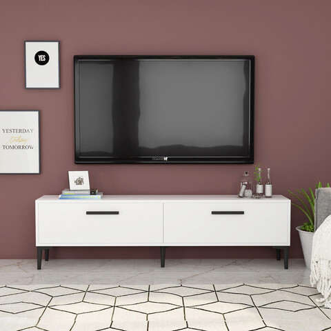 Comoda tv, olivia, inel, 150x45x29.6 cm, pal , alb