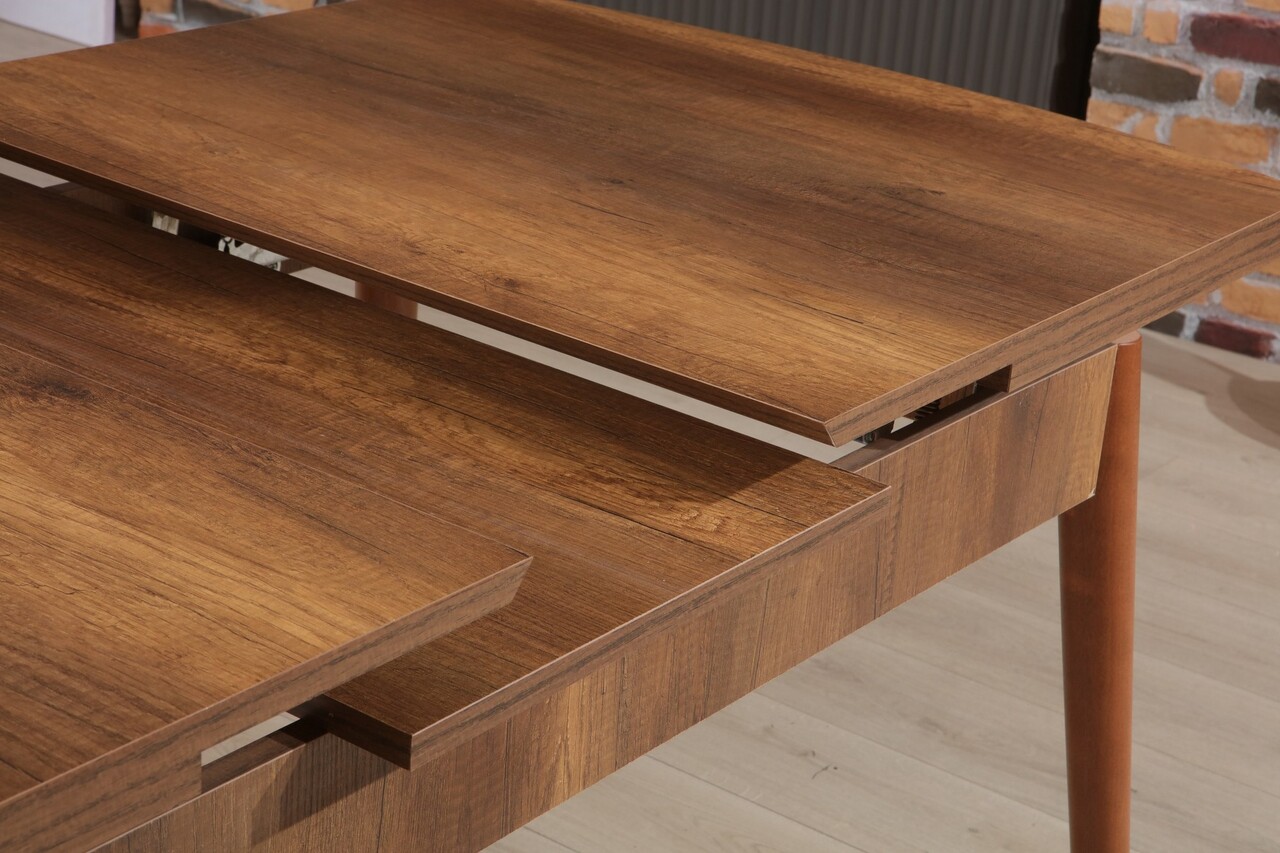 Masa de sufragerie extensibila, Beckley, Barok, 132x80x78.5 cm, PAL, Maro - 1 | YEO