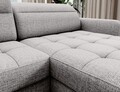 Coltar extensibil dreapta 4 locuri ELTAP, RT-03AUB, Berrto, 306x165x100 cm, lemn/poliester, gri deschis