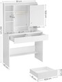 Masa de toaleta cu  oglinda cu LED-uri ajustabile / masuta dressing, Vasagle, 90x40x144.7 cm, PAL, alb