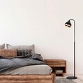 Set lustra si lampadar, Opviq, 892OPV9105, Metal, Negru/Cupru