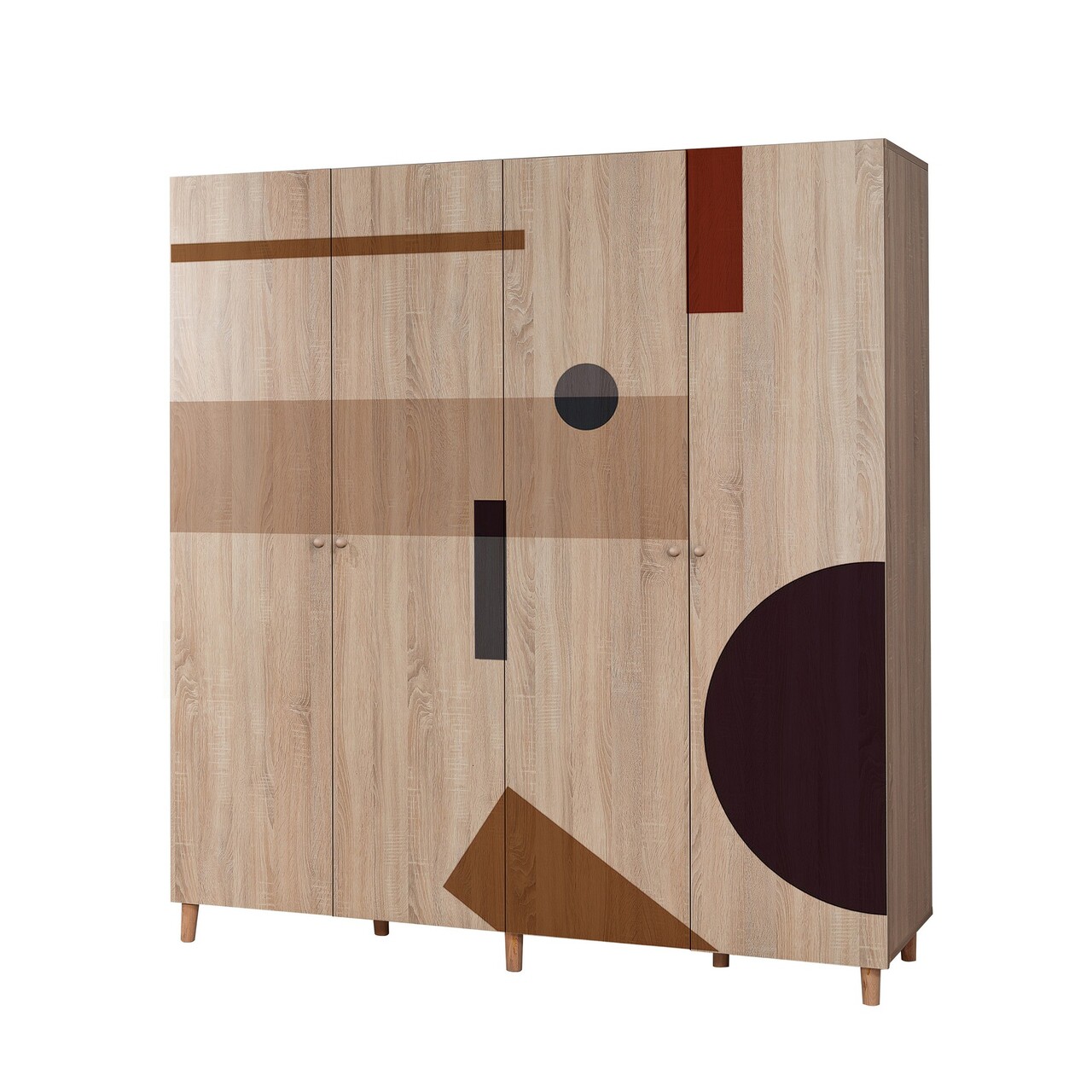 Dulap pentru haine, Vella, Loni 4 -969, 180x192x52 cm, PAL, Sonomo - 2 | YEO