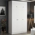 Dulap pentru haine, Minerva, Minar 3 Mebran Kapak 2 Çekmece 255, 135x255x52 cm, PAL, Alb