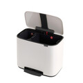 Cos de gunoi cu pedala, Brabantia, Bo Pedal, 11+23 L, 36.3x54x44 cm, otel, alb