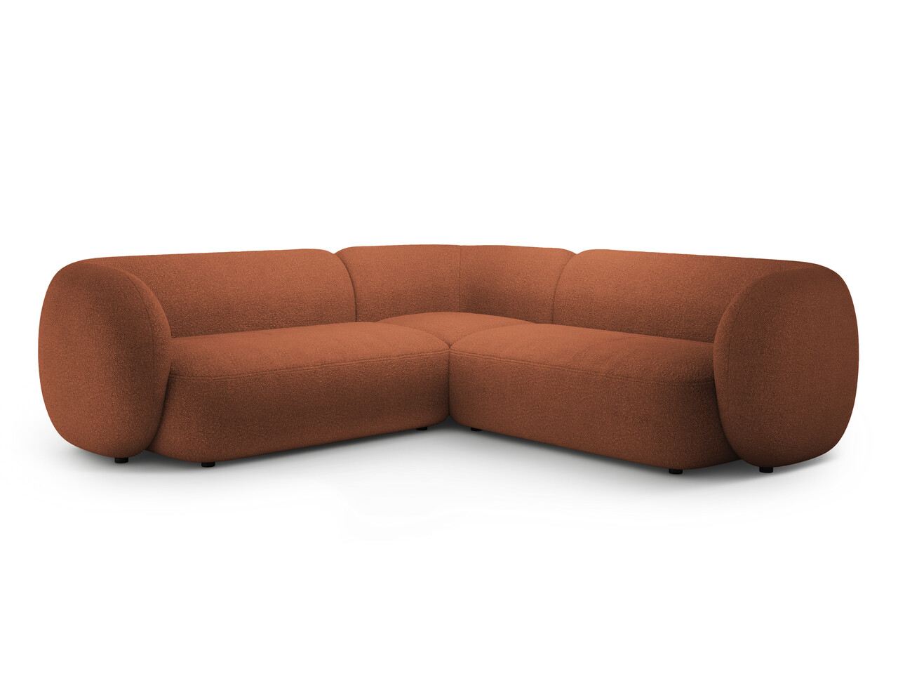 Coltar simetric 5 locuri, Kate, Micadoni Home, 252x252x76 cm, tesatura boucle, teracota Colțare 2