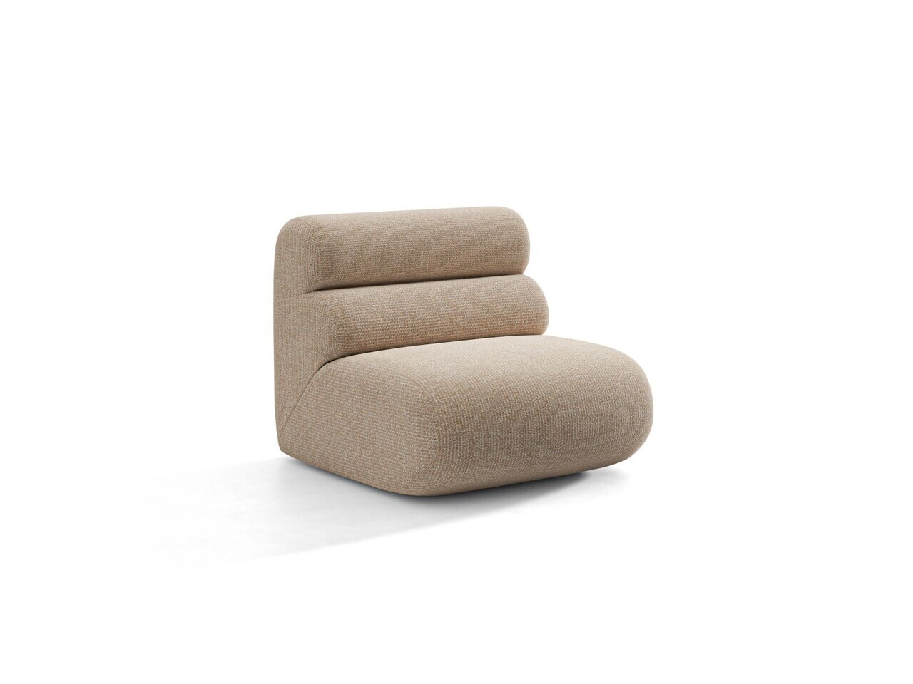 Modul canapea 1 loc fara cotiere, Neo, Micadoni Home, 85x100x83 cm, tesatura Chenille Silencio, bej sand — imaginea 6