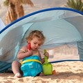 Cort de plaja cu piscina pentru copii Tenfun, InnovaGoods, cu protectie UV UPF 50+, 81 x 72 x 110 cm, albastru