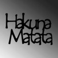 Decoratiune de perete, Hakuna Matata 8, Metal, Dimensiune: 69 x 1,5 x 47 cm, Negru