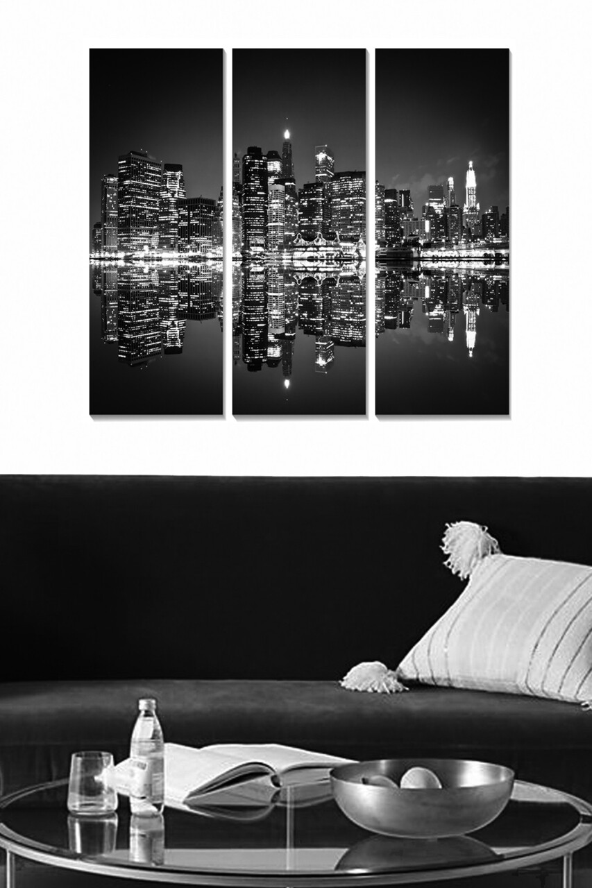 Set 3 tablouri decorative MDF103151318 20 x 50 cm 3 piese Multicolor