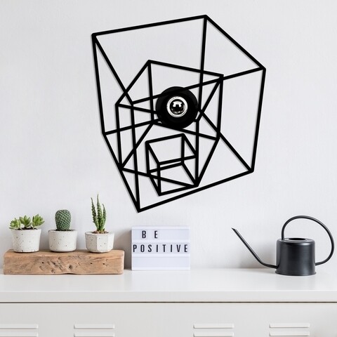 Lampa de perete, Shadow, 609 – A, E27, 100 W, metal/MDF, negru mezoni.ro