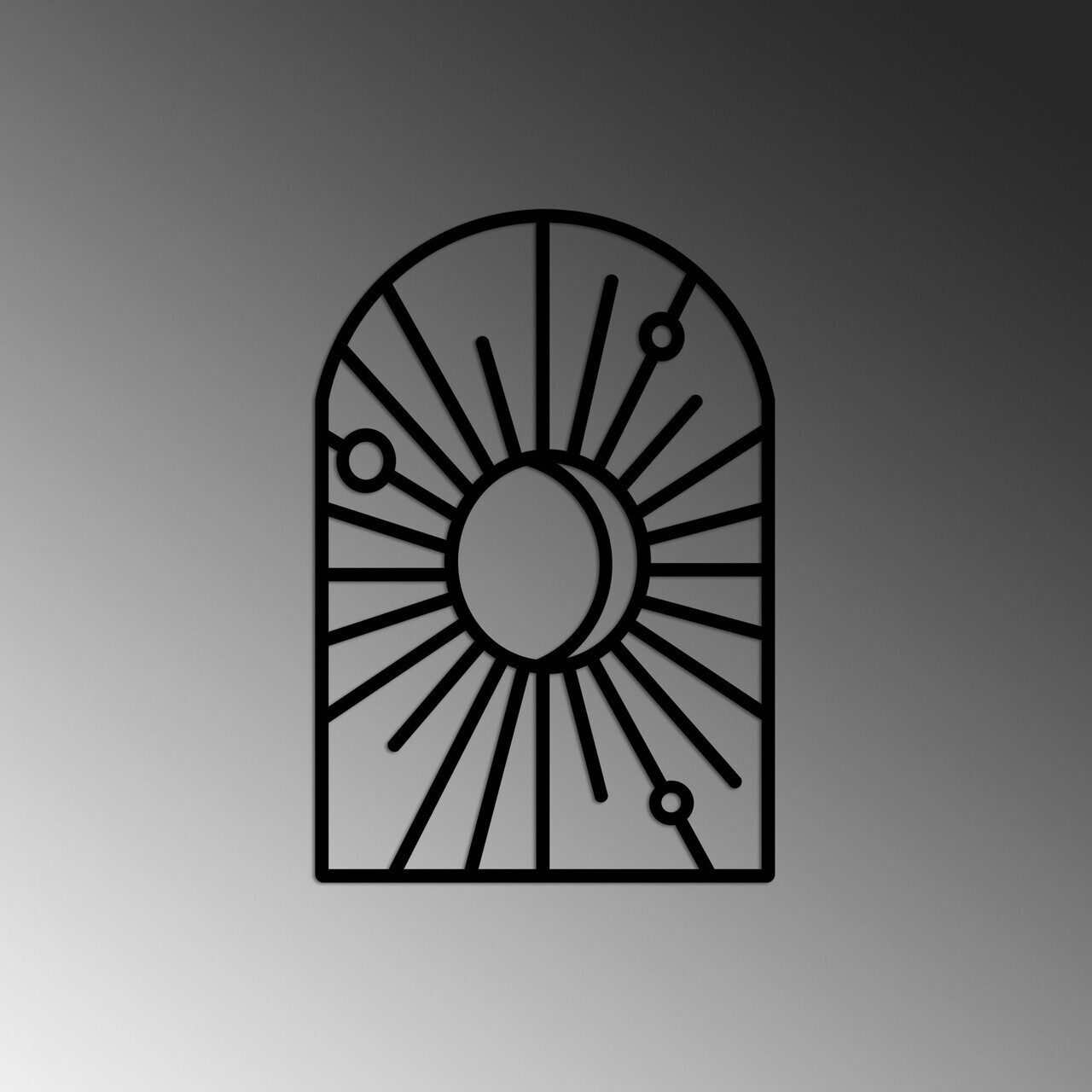 Decoratiune de perete, Window And Crescent, Dimensiune: 50 x 34 cm, Negru — imaginea 4