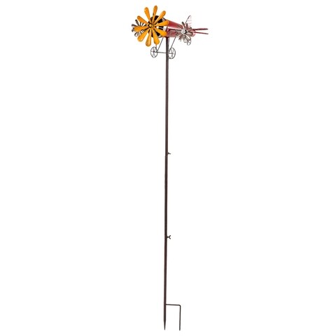 Decoratiune de gradina, Airplane Spinner, Creaciones Meng, 160 cm, fier