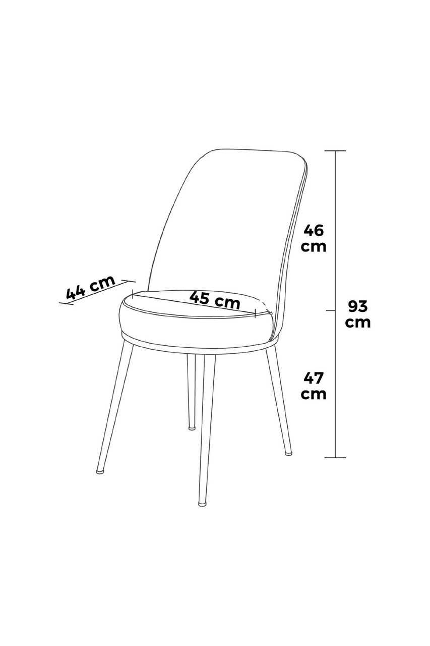 Set scaune 2 piese, Hanah Home, Pefa, Cappuccino / Aur - view 3