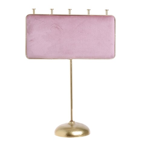 Suport pentru bijuterii Velvet, InArt, 20 x 8 x 27 cm, auriu/roz