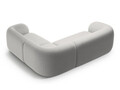 Coltar dreapta 4 locuri, Kate, Micadoni, 252x220x76 cm, catifea, gri deschis