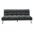Canapea extensibila 3 locuri Rebel, Pakoworld, 189x92x82 cm, textil, gri inchis