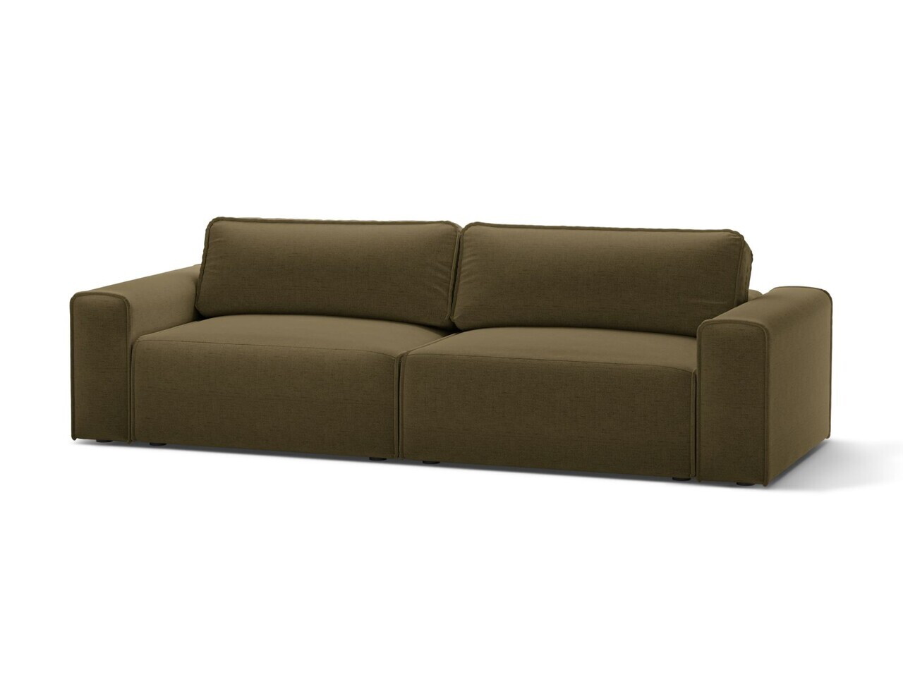 Canapea extensibila 3 locuri, Victor, Micadoni Home, 246x100x83 cm, tesatura structurata, verde — imaginea 2