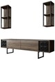 Comoda TV, Bexley, Black Line, 180x30x48 cm, PAL, Nuc / Negru