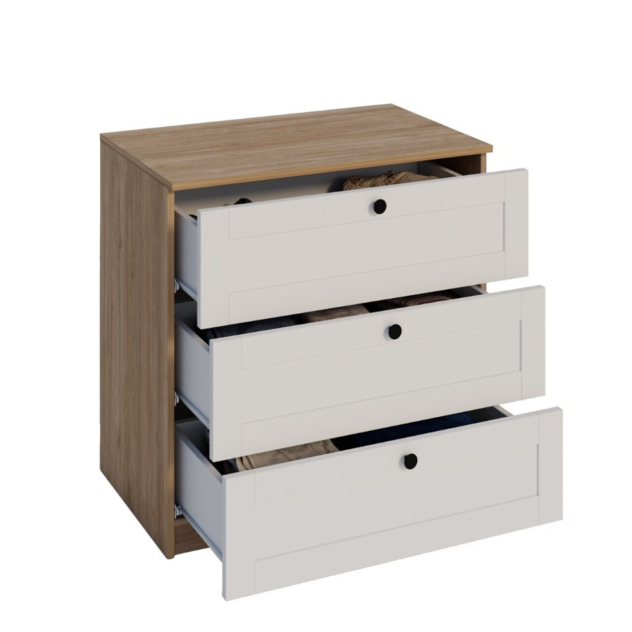 Dulap, Hanah Home, Lucas 1600-237, 80x73.5x42.5 cm, Nuc/Alb — imaginea 4