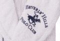 Halat de baie unisex, Beverly Hills Polo Club, 100% bumbac, XS/S, White/Dark Blue