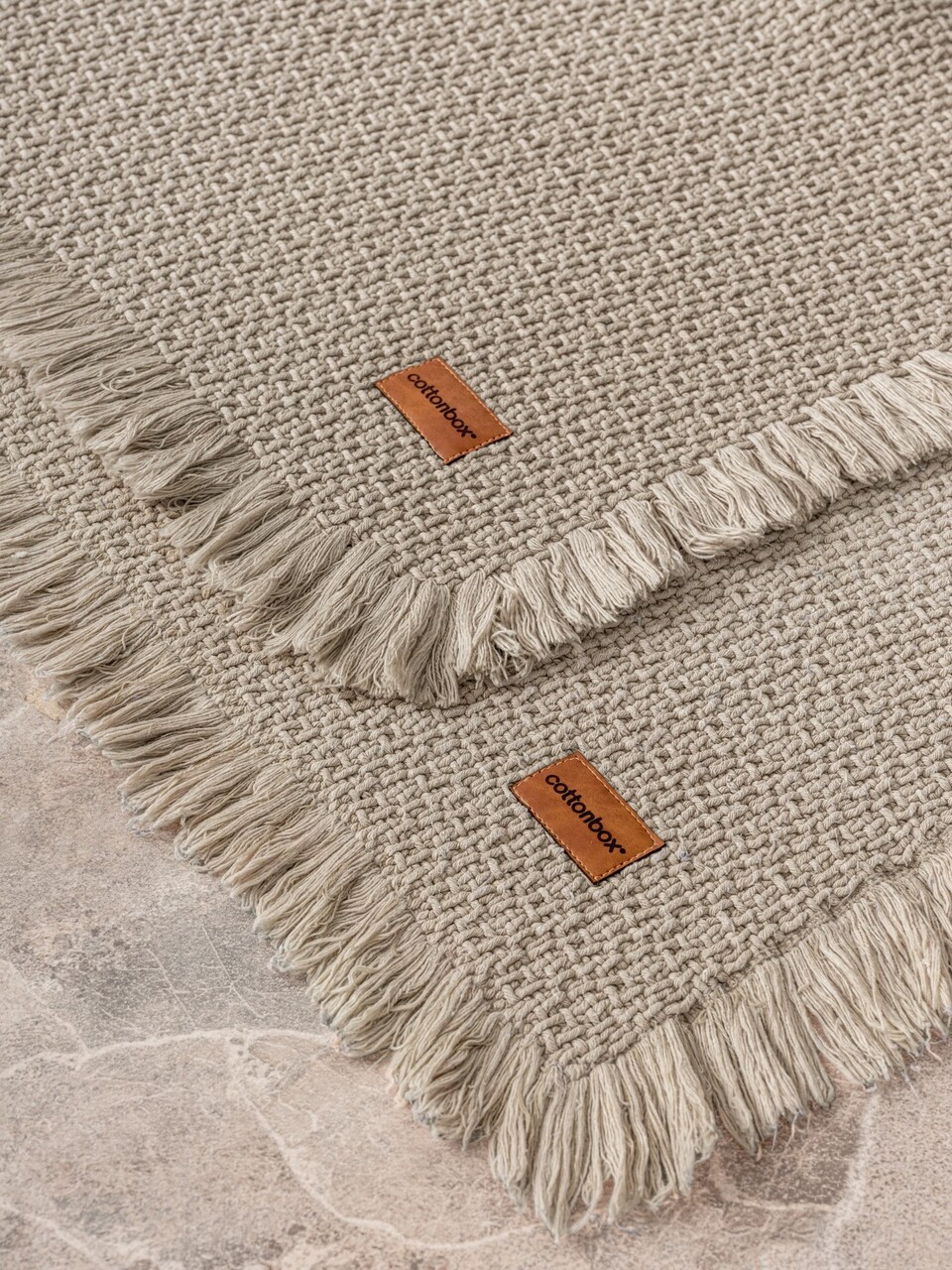 Set covorase de baie, Cotton Box, Bath Rug, Bumbac , Bej - 1 | YEO