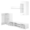 Mobilier living, 4 piese, Shine, 230 x 40 x 190 cm, PAL/MDF, alb lucios