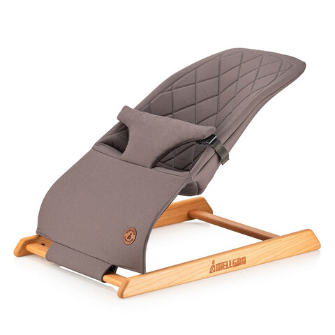 Scaun balansoar pentru bebelusi, Mocha, 67×44 cm, Lemn, Gri mezoni.ro