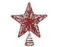 Varf decorativ pentru brad Star, Decoris, 20x23 cm, metal, rosu