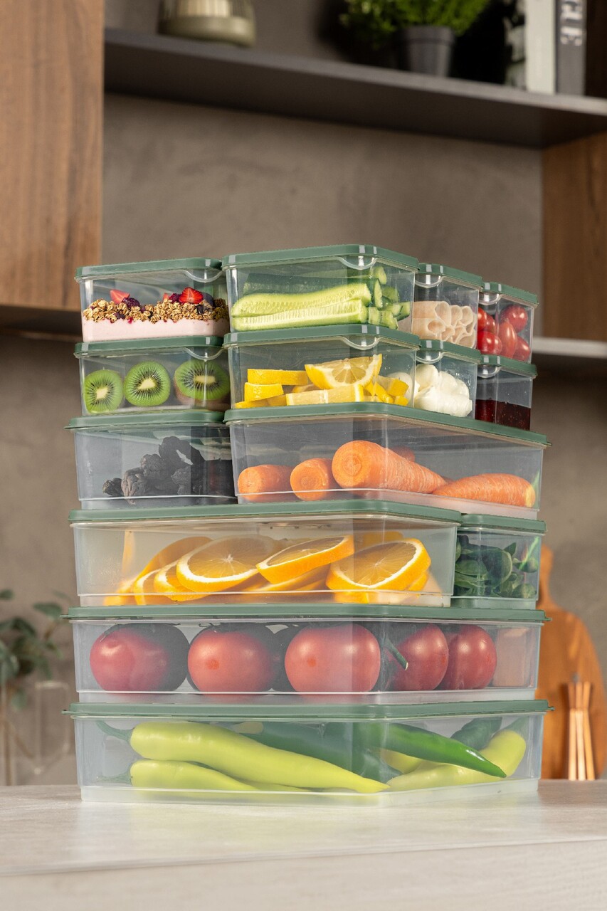 Set recipiente depozitare, Hermia, 964FRM5766, Dimensiune: 23 x 15 x 7 cm / 1750 ml (2 bucăți), Verde - view 2