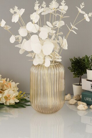 Vaza, Line D20B, 10x20x10 cm, Sticla, Auriu