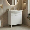 Dulap de baie cu chiuvetă, Hanah Home, Purus 65, Alb