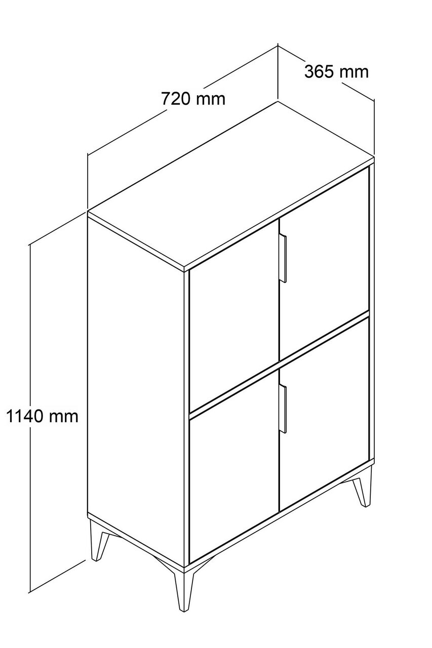 Dulap multifunctional, Hanah Home, Ada 1401, 72x114x36.5 cm, PAL, Alb — imaginea 5