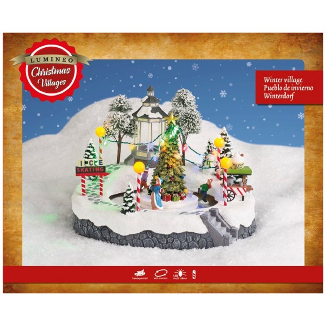 Decoratiune Luminoasa Winter Scenery W Ice Skating, Lumineo, 23.5x26x19 Cm, Multicolor