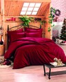 Lenjerie de pat dubla King(FR) Stripe - Claret Red v2, Cotton Box, 3 piese, 240x220 cm, bumbac satinat, rosu
