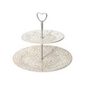 Platou etajat pentru prajituri, Excalibur, Brandani, D27x24 cm, portelan