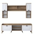 Comoda TV cu raft, Wren, AA101 - 2559, pal melaminat, alb/nuc