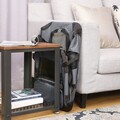 Cusca textile pentru caini / Geanta de transport animale de companie L, Feandrea, max 16 kg, 70x52x52 cm, tesatura Oxford, gri