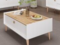 Masuta de cafea, Hanah Home, Mitra, 90x41x60 cm, Alb / Artizanal