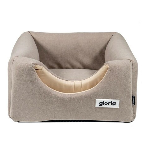 Pat pentru caini sweet, gloria, 40 x 40 cm, multifunctional, poliester, maro