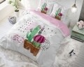Lenjerie de pat dubla Love Your Cactus White - Sleeptime, Royal Textile, 3 piese, 200 x 220 cm, amestec bumbac, multicolora