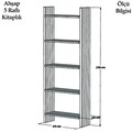 Biblioteca Zila, Puqa Design, 67x24x170 cm, maro
