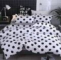Lenjerie de pat dubla King (US) Mixpuan Dama, Eponj Home, 3 piese, 260x220 cm, amestec bumbac, alb/negru