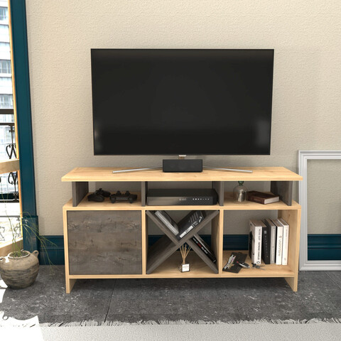 Comoda tv, retricy, auburn, 120x29.9x60.6 cm, pal, stejar / wenge
