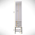 Dulap pentru haine, Comforty, Martin 1, 42x200x50 cm, Alb / Negru / Auriu