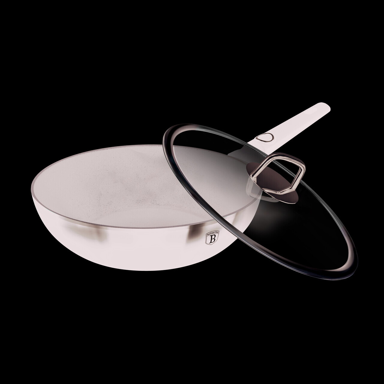 Tigaie Wok cu capac Berlinger Haus, Black Vantage, 28 cm, 3.2 L, aluminiu forjat, negru lucios - imagine 2